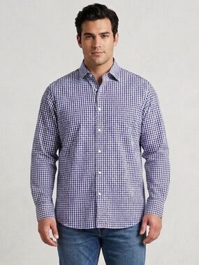 Tommy Hilfiger Gingham Check Button Up Shirt Long Sleeve Preppy XL